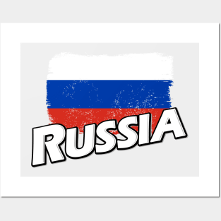 Russia flag Posters and Art